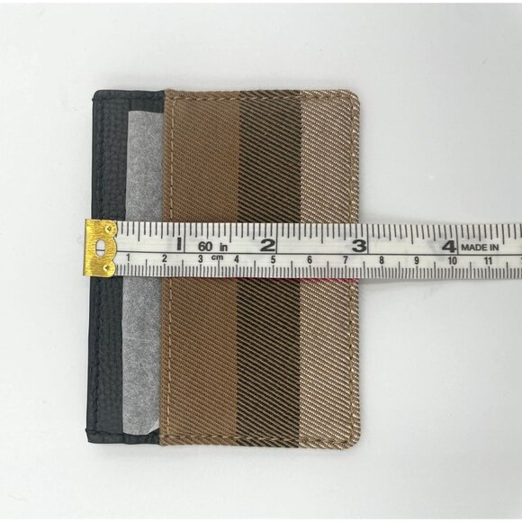 Burberry Sandon Check Canvas & Leather Card Case Black - Picture 8 of 10